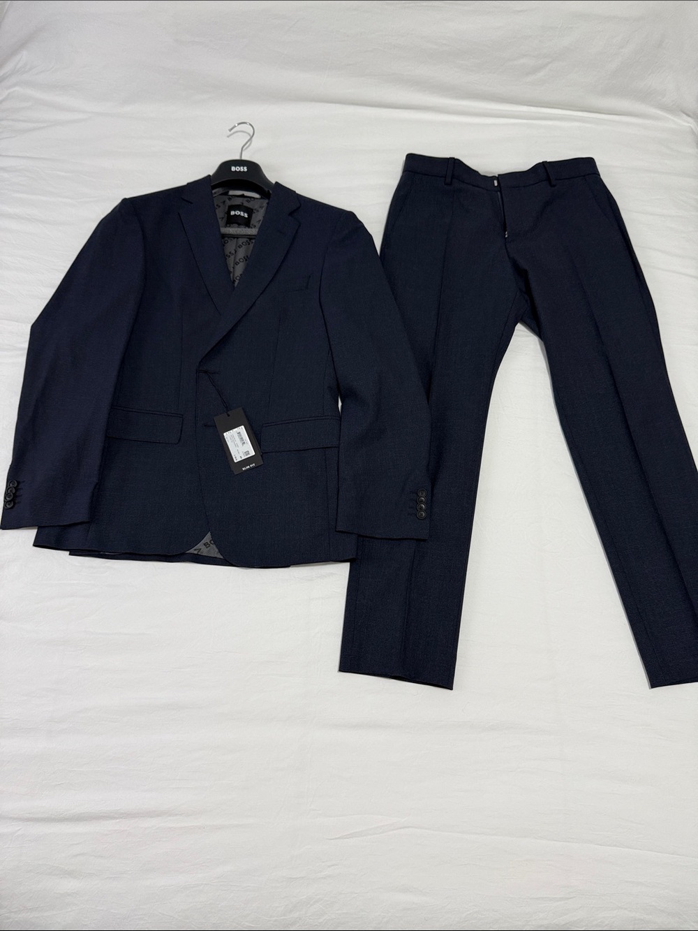 BOSS Men's Dark Navy Two-Piece Suit Jacket & Pants